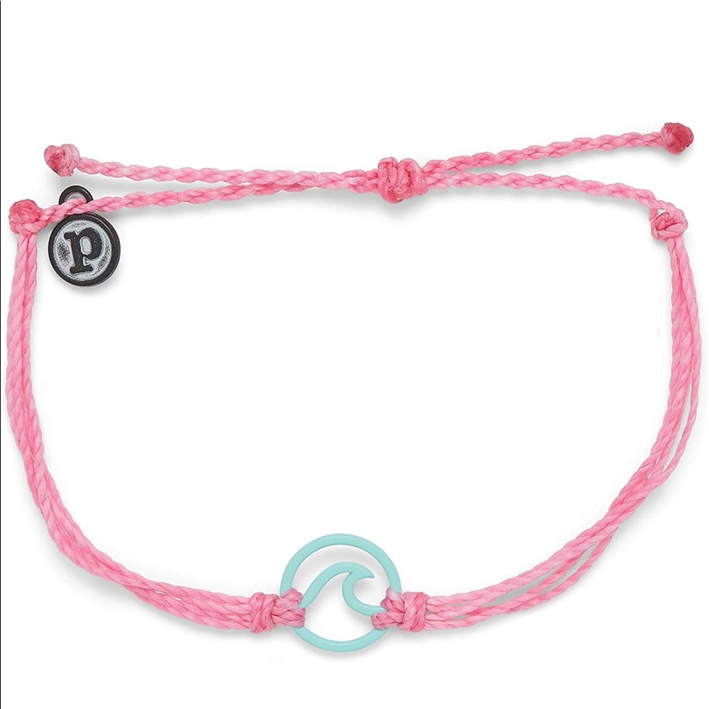 Pura Vida Enamel Wave Aqua Bracelet Pink